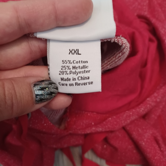 Red Shimmery Barry Christmas Hoodie Size XXL - Picture 7 of 7